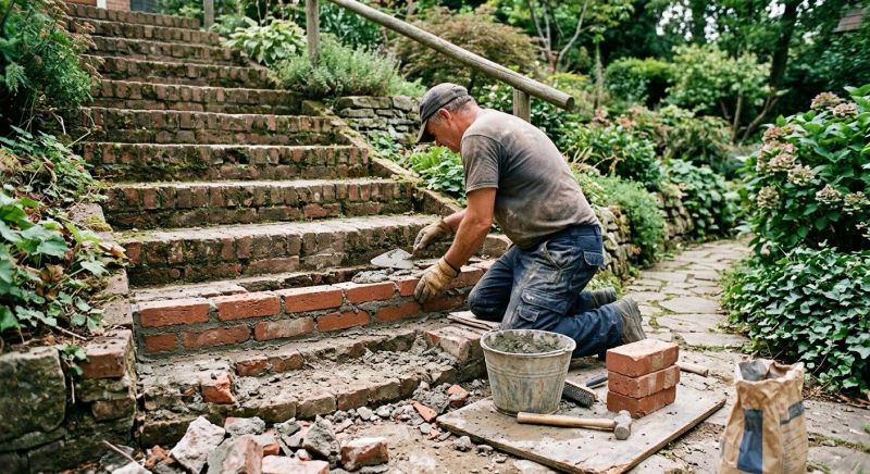 Brick Stairs Repair in Auburn, GA