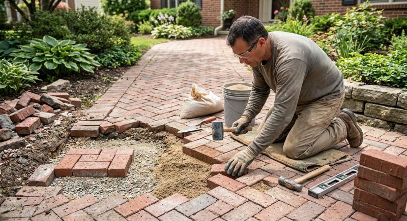 Entryway Brick Repair in Suwanee, GA