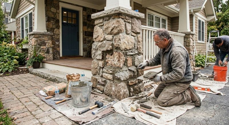 Stone Column Repair in Suwanee, GA